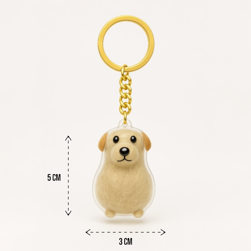 Talking Dog Club Sitting Dog Hair Keepsake Capsule Key Chain