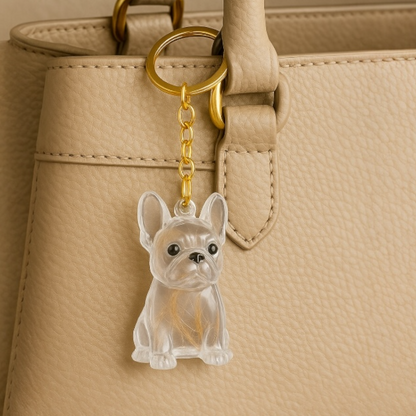 Talking Dog Club French Bulldog Hair Keepsake Capsule Key Chain