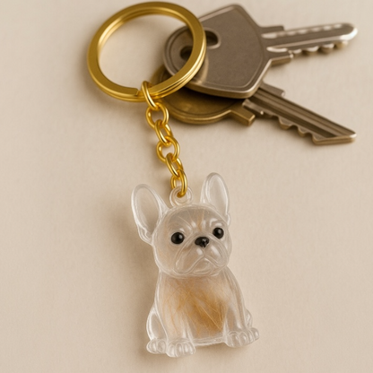 Talking Dog Club French Bulldog Hair Keepsake Capsule Key Chain