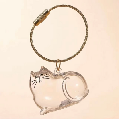 Talking Dog Club Resting Cat Hair Keepsake Capsule Key Chain