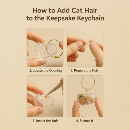 Talking Dog Club Resting Cat Hair Keepsake Capsule Key Chain