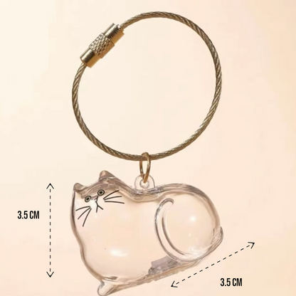 Talking Dog Club Resting Cat Hair Keepsake Capsule Key Chain