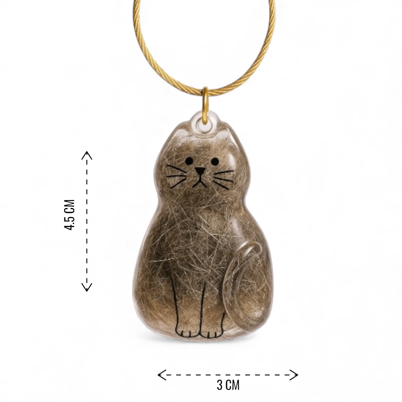 Talking Dog Club Sitting Cat Hair Keepsake Capsule Key Chain