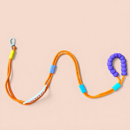 Talking Dog Club Extra Strong Vivid Handle Leash for Dogs (Orange/Purple)
