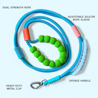 Talking Dog Club Extra Strong Vivid Handle Leash for Dogs (Blue/Green)