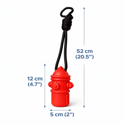 Talking Dog Club Sturdy Fire Hydrant Rubber & Rope Toy for Dogs (Red)