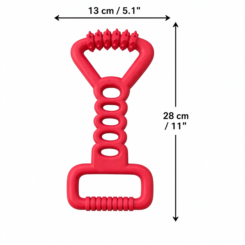 Talking Dog Club Tug Off Natural Rubber Chew Toy for Dogs (Red)
