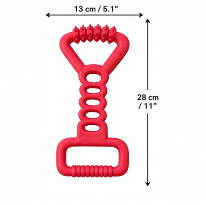 Talking Dog Club Tug Off Natural Rubber Chew Toy for Dogs (Red)