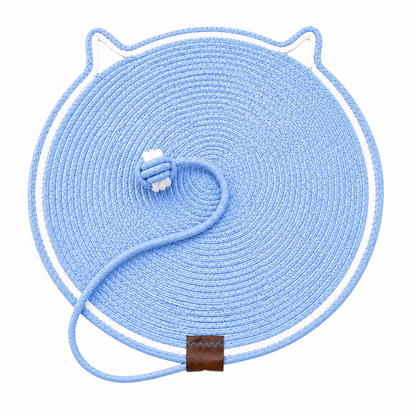 Talking Dog Club Rope Scratching Mat for Cats (Blue)