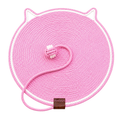 Talking Dog Club Rope Scratching Mat for Cats (Pink)