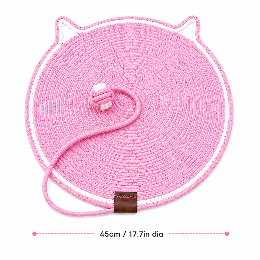 Talking Dog Club Rope Scratching Mat for Cats (Pink)
