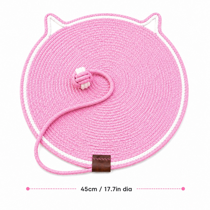 Talking Dog Club Rope Scratching Mat for Cats (Pink)