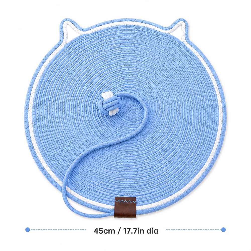 Talking Dog Club Rope Scratching Mat for Cats (Blue)