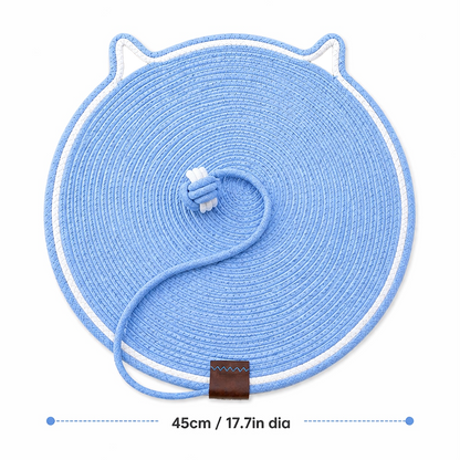 Talking Dog Club Rope Scratching Mat for Cats (Blue)