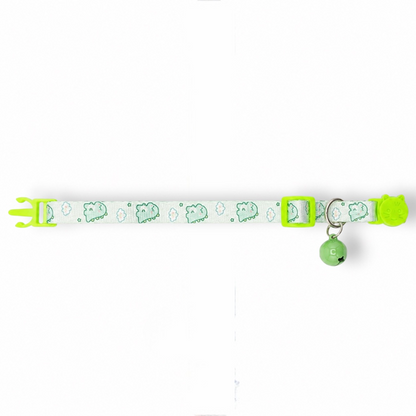 Talking Dog Club Everyday Collar with Dino Bell for Cats (Green)