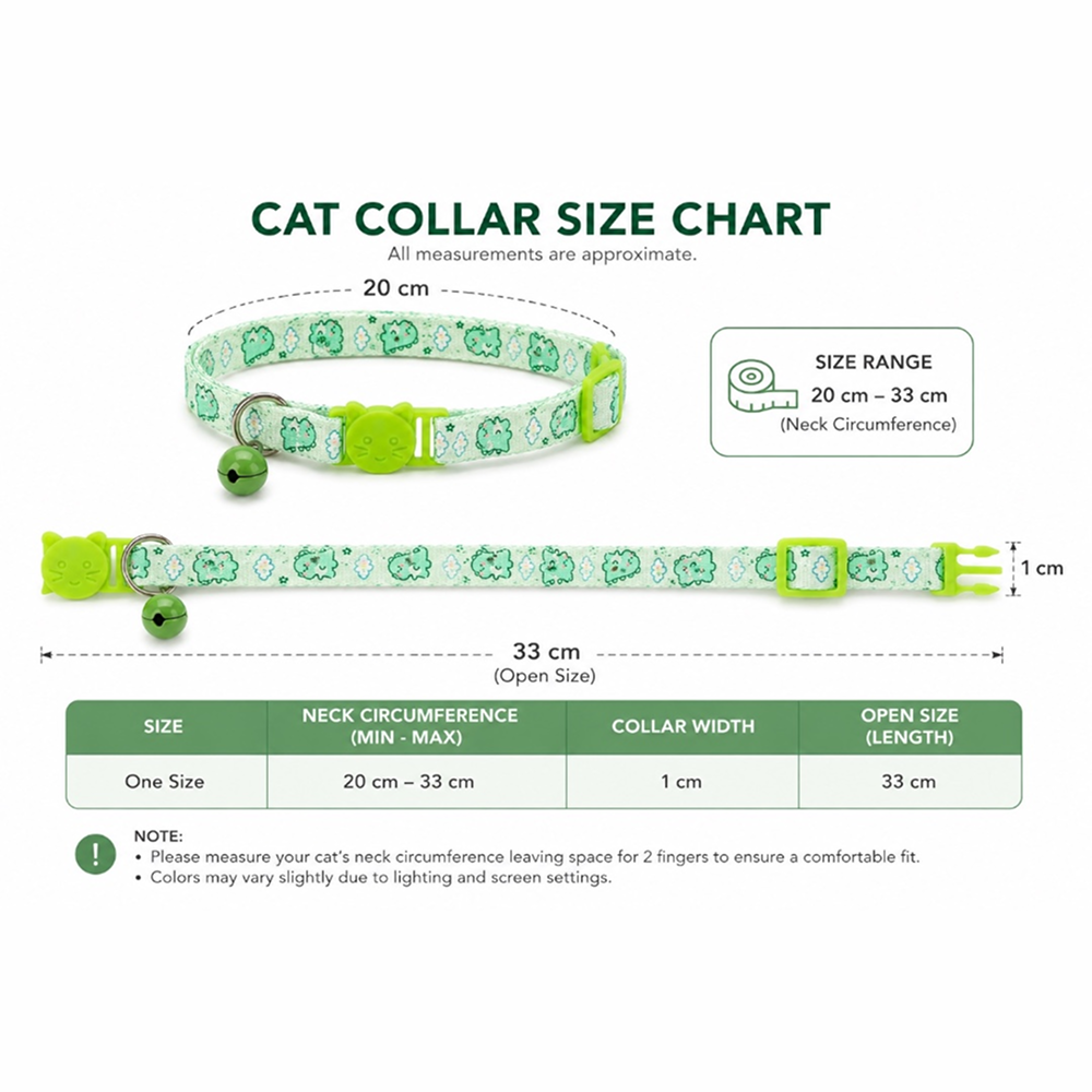 Talking Dog Club Everyday Collar with Dino Bell for Cats (Green)
