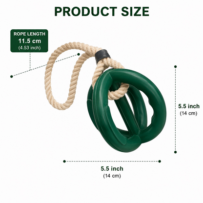Talking Dog Club Sturdy Dual Grip Oval Chew & Rope Toy for Dogs (Green)