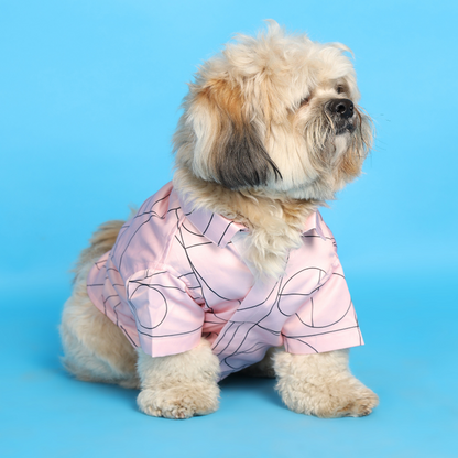 15buttons Satin Shirt for Dogs (Pink)