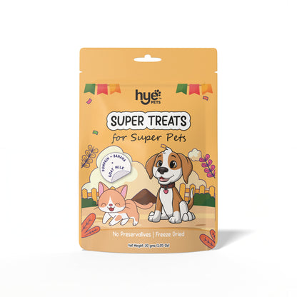 HYE Pets Freeze Dried Treats with Goat Milk, Pumpkin, and Banana for Dogs and Cats