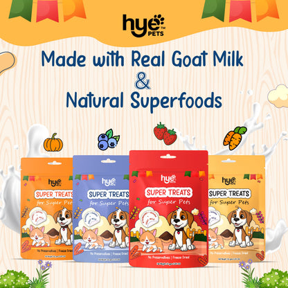 HYE Pets Freeze Dried Treats with Goat Milk, Pumpkin, and Banana for Dogs and Cats