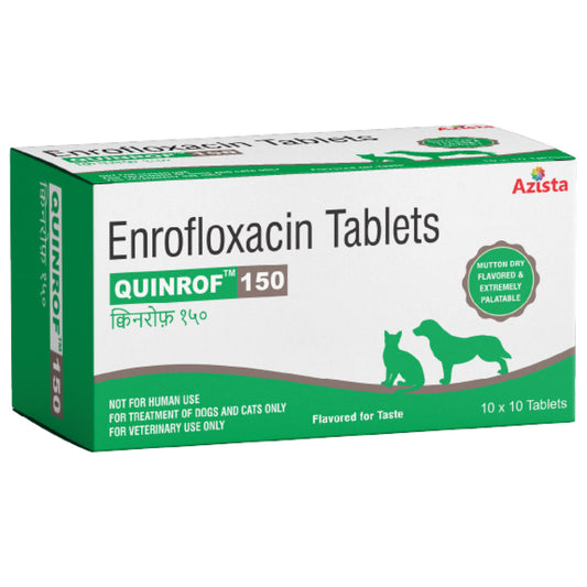 Azista Quinrof 150mg Tablets (Enrofloxacin) for Dogs