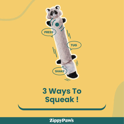 Zippy Paws Raccoon Jigglerz Plush Toy for Dogs