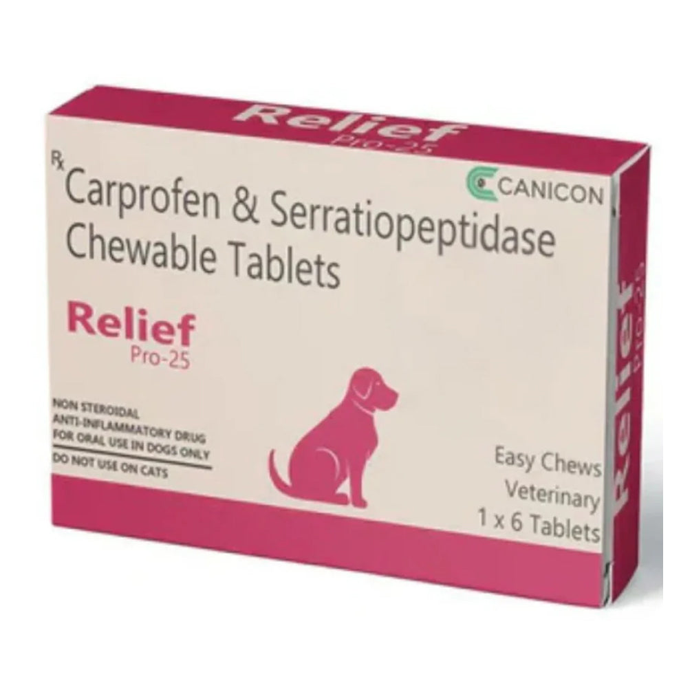 Wellcon Relief Pro 100mg Tablet (Carprofen & Serratiopeptidase) for Dogs