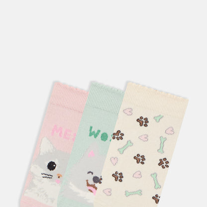 SocksXpress Limited Edition Pet Lover Themed Ankle Socks for Women (Pack of 3)