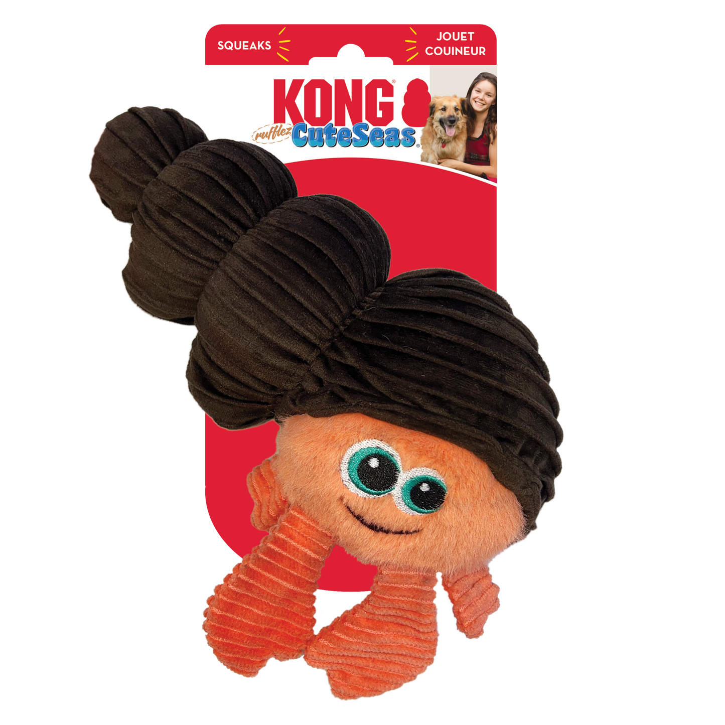 Kong Cuteseas Rufflez Hermit Crab Toy for Dogs (Brown)