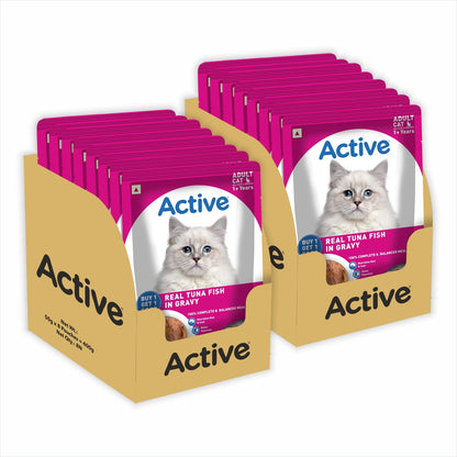 Active Real Tuna Fish in Gravy Adult Cat Wet Food ( Buy 1 Get 1 )