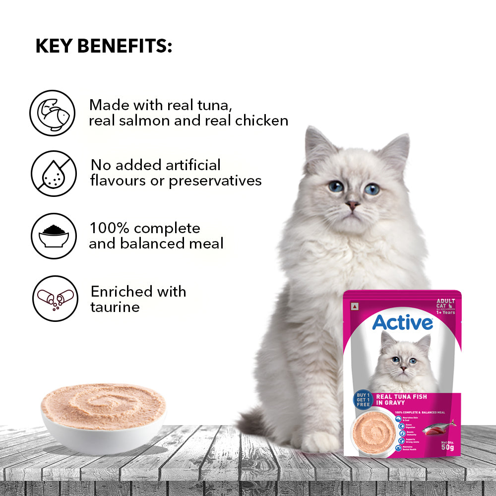 Active Real Tuna Fish in Gravy Adult Cat Wet Food ( Buy 1 Get 1 )
