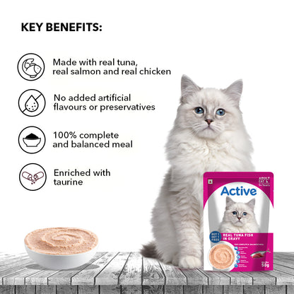 Active Real Tuna Fish in Gravy Adult Cat Wet Food ( Buy 1 Get 1 )