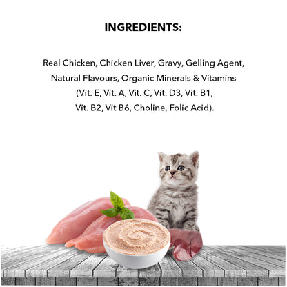 Active Real Chicken & Chicken Liver in Gravy Kitten Cat Wet Food ( Buy 1 Get 1)