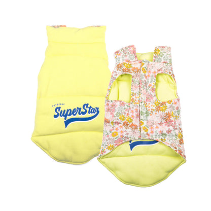 Pets Way Superstar Reversible Check Winter Jacket for Dogs (Lime)
