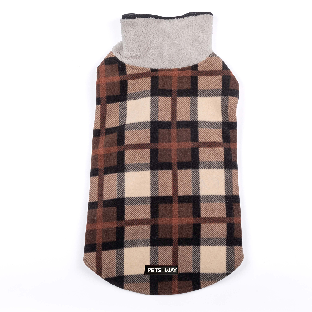 Pets Way Checks Winter Jacket for Dogs (Brownie)