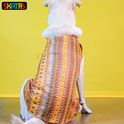 Skatrs Cotton Printed Kurta for Dogs and Cats (Yellow)