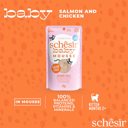 Schesir Baby Salmon and Chicken Mousse Kitten Cat Wet Food