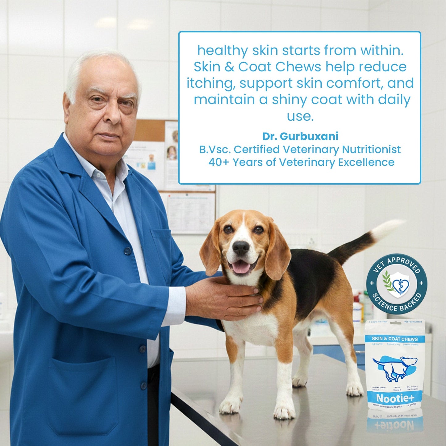 Nootie+ Omega Rich Skin & Coat Support Chews Supplement for Dogs