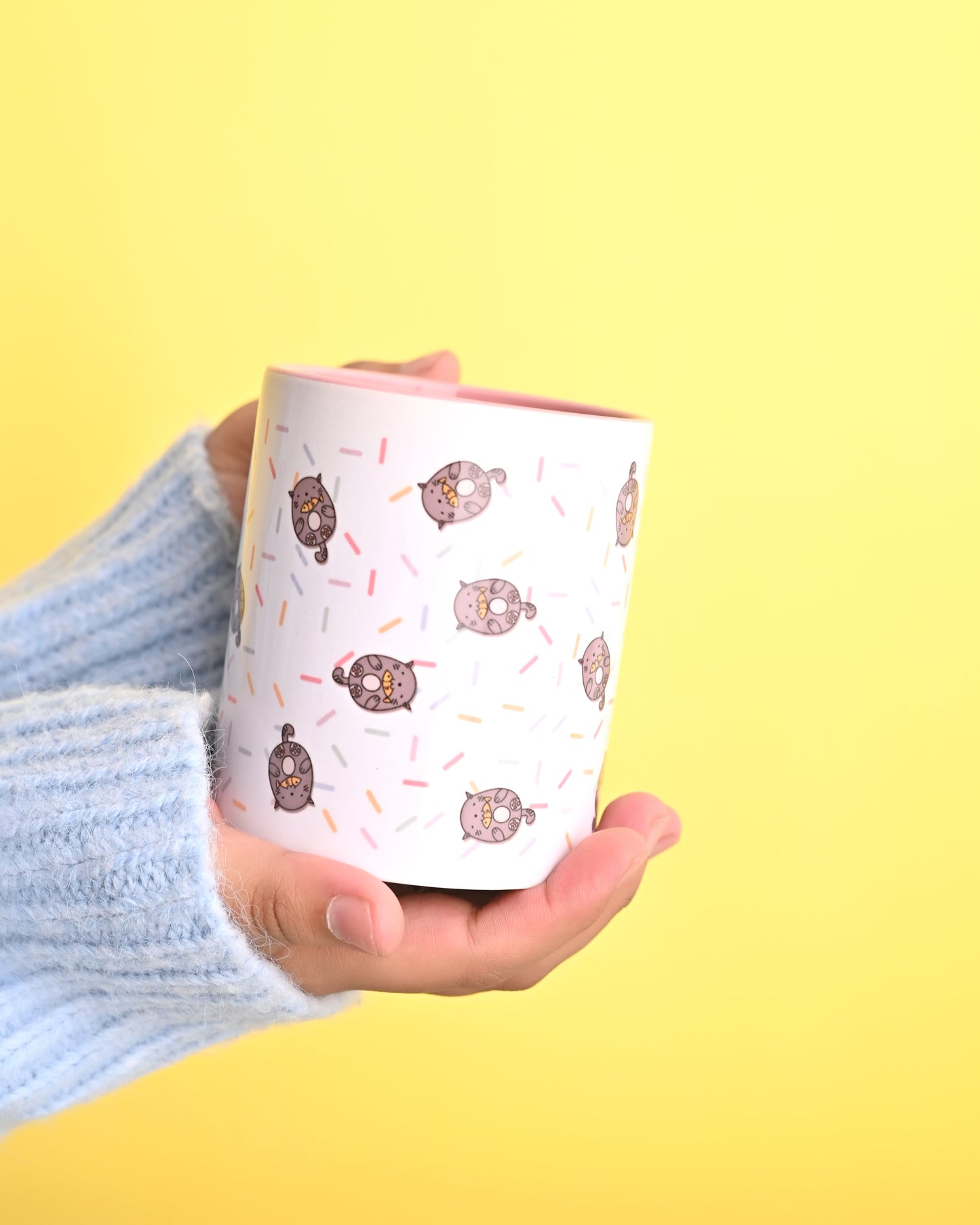 Furry Tales Sprinkles Hearts Fish Ceramic Coffee Mug (White)