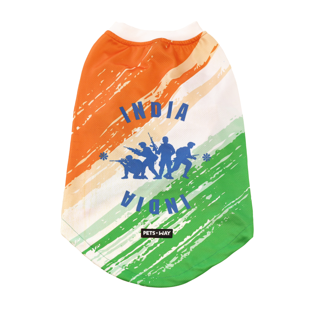 Pets Way Team India Spirit Tshirt for Dogs