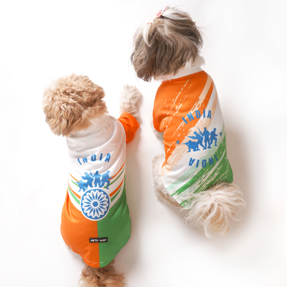Pets Way Team India Spirit Tshirt for Dogs