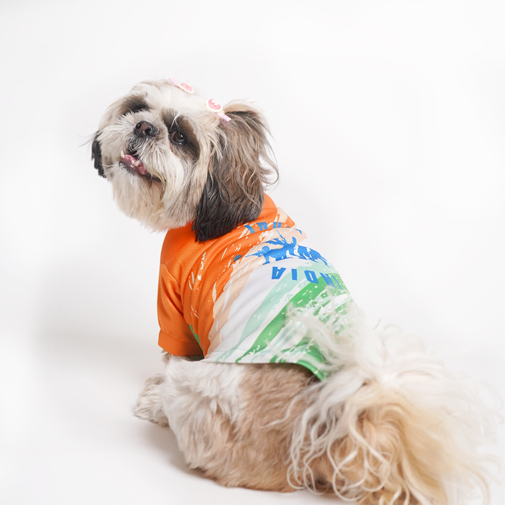 Pets Way Team India Spirit Tshirt for Dogs