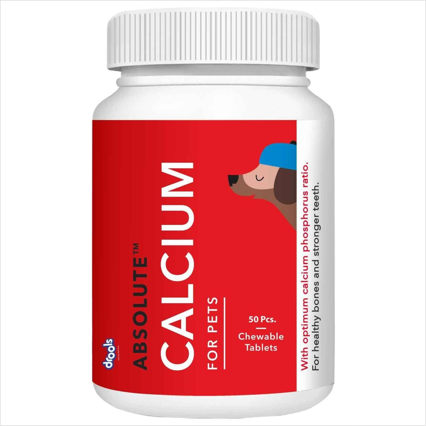 Drools Absolute Skin & Coat and  Absolute Calcium Supplement Tablets for Dogs Combo