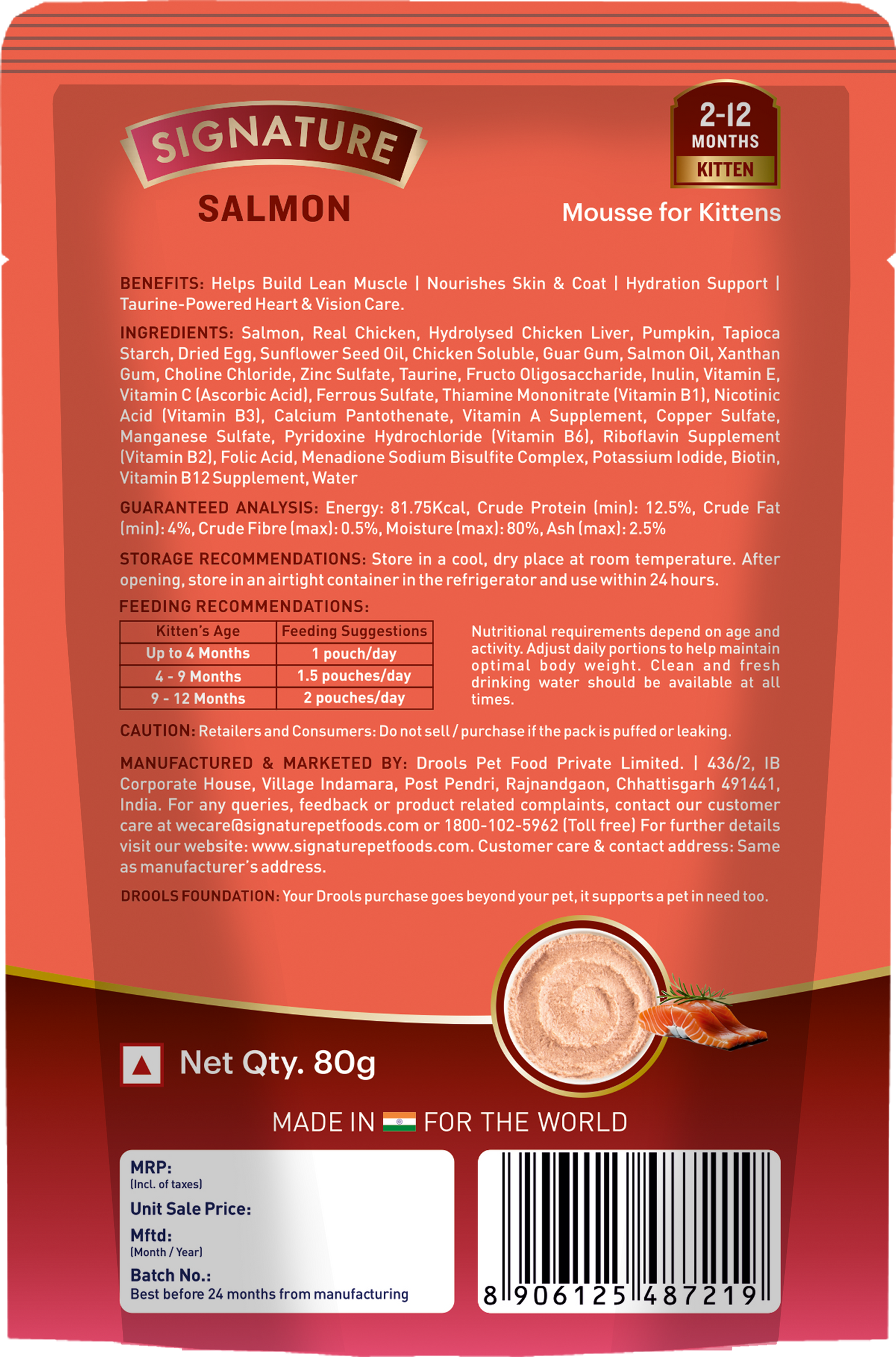 Signature Grain Zero Salmon Mousse Kitten Cat Wet Food