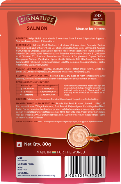 Signature Grain Zero Salmon Mousse Kitten Cat Wet Food