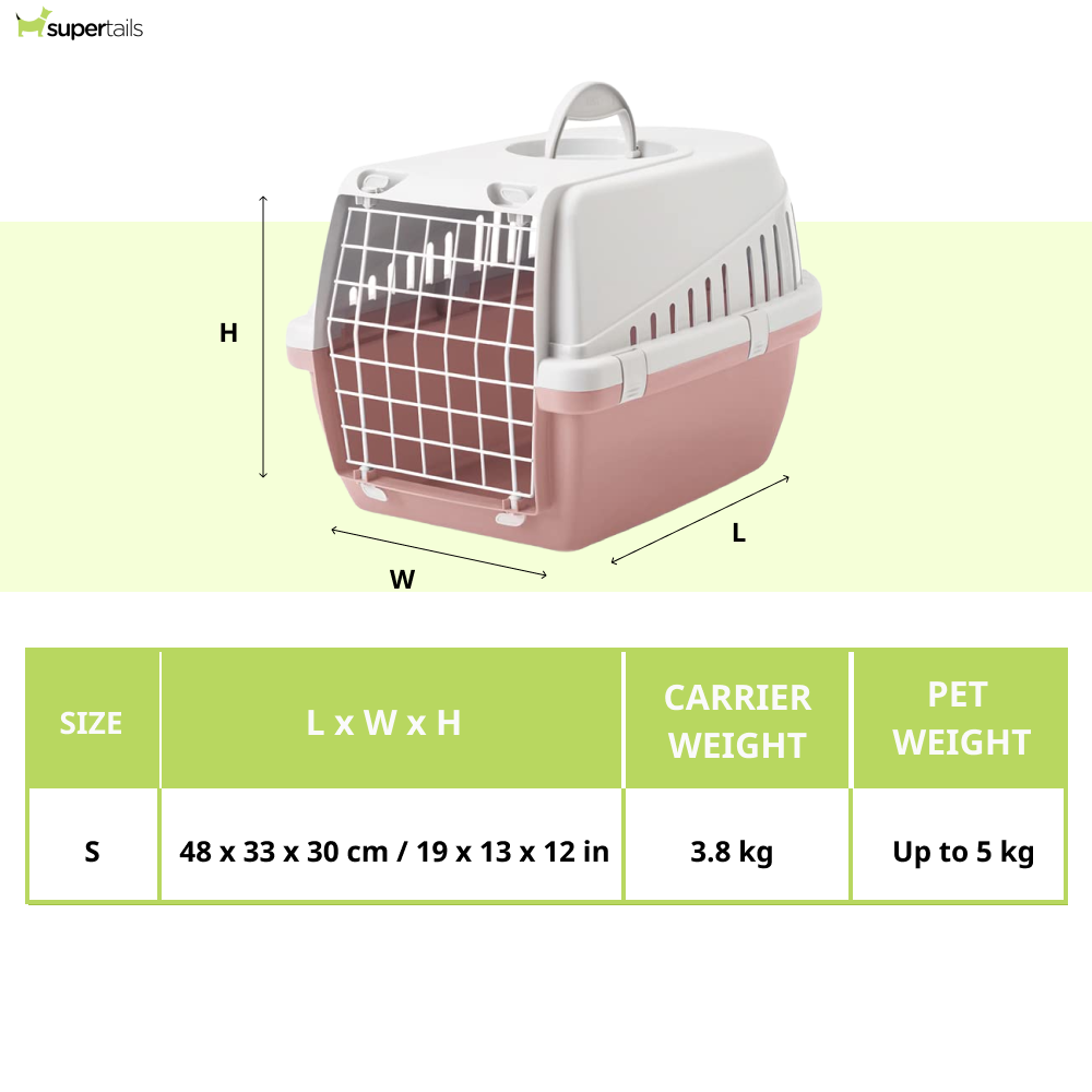 Savic Trotter 1 IATA Approved Travel Carrier for Dogs and Cats (Grey/Ash Rose)