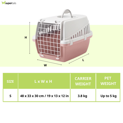 Savic Trotter 1 IATA Approved Travel Carrier for Dogs and Cats (Grey/Ash Rose)