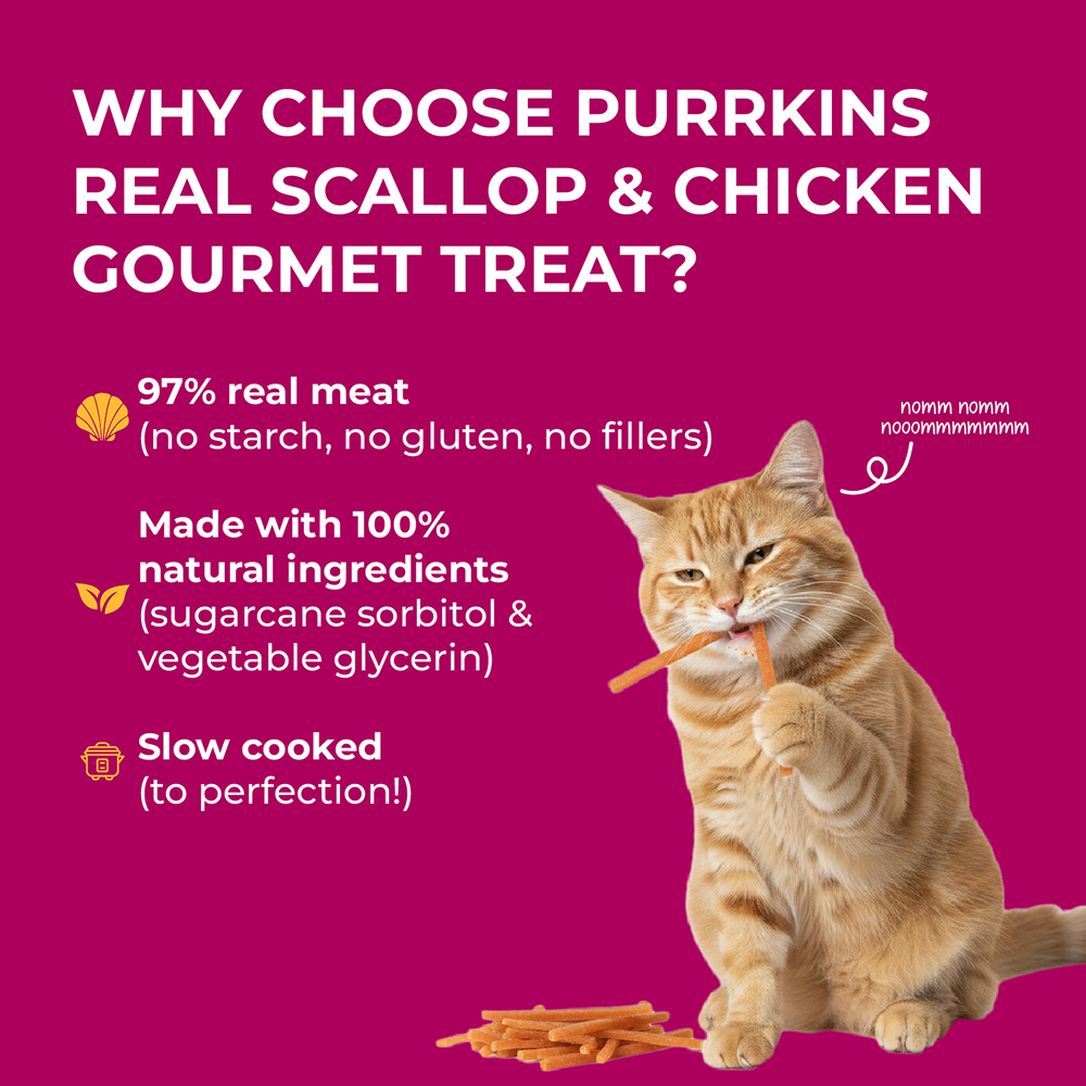 Purrkins Scallop & Chicken Soft Jerky Cat Treats
