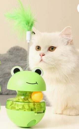 Skatrs Frog Feather Style Toy for Cats