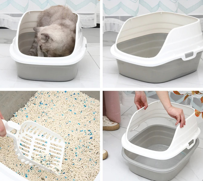 Skatrs High Sided Splash Proof & Spacious Litter Box for Cats